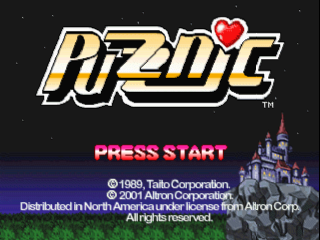 Puzznic title screen for Playstation